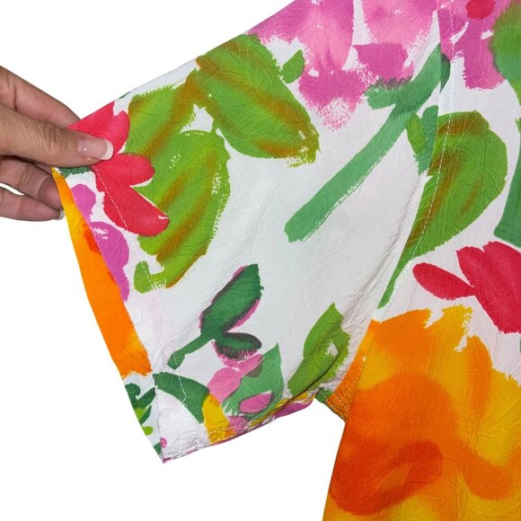 Jams World Vintage Womens Size Small Multicolor Floral Print Rayon Hawaiian Camp - Picture 4 of 8
